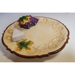 Vintage Trompe Oil Grapes & Cheese Plate Style Eyes Baum Bros